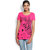 Wolfpack Pink Cotton Round Neck Half Sleeve Printed T-Shirt