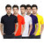 Krazy Katz Men's Multicolor Hunk Polo Neck T Shirt for men (Pack of 5)