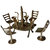 Glori-fyi Brass Antique Handcrafted Table-chairs Set Showpiece