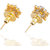 Antiquejewels Brass Gold Plated Women Cubic Zircon Studs Earring