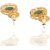 Antiquejewels Brass Gold Plated Women Cubic Zircon Green Stone Studs Earring