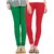 Legemat Green and Red Leggings For Girls Pack of 2
