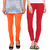 Legemat Orange and Red Leggings For Girls Pack of 2