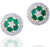 Antiquejewels Brass Gold Plated Women Cubic Zircon and Green Stone Studs Earring