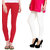 Legemat White and Red Leggings For Girls Pack of 2
