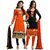 S.S collection Womens Cotton Salwar Suit Dress Material (Combo pack of 2) (combo51OrangeBlack)