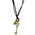 Men Style Hot Selling Genuine Adjustable  Key  Brown  Leather Cross Pendent For Men And Women