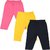 Color Fly Baby Girls Pink, Dark Blue, Yellow Leggings (Pack of 3)