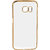MuditMobi Stylish MeePhone Soft Silcon Back Cover For- Samsung Galaxy S6 Edge- Transparent-Gold