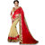 Anjali Exclusive Collection of Red and Beige Chiffon and Lycra Saree