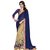 Anjali Exclusive Collection of Blue and Beige Chiffon Georgette and Net Saree