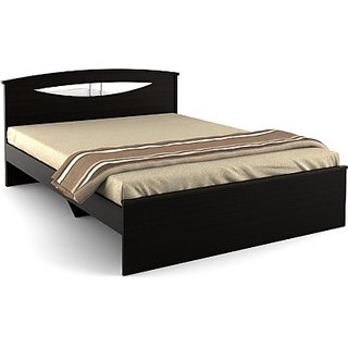 Spacewood Engineered Wood Queen Bed Finish Color Natural Wenge woodpore