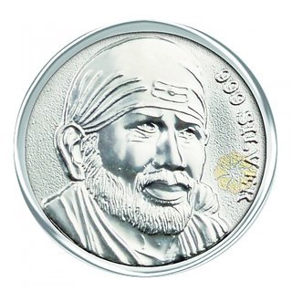 800mg Sai Baba Silver Coin 999 Purity By Parshwa Padmavati Gold