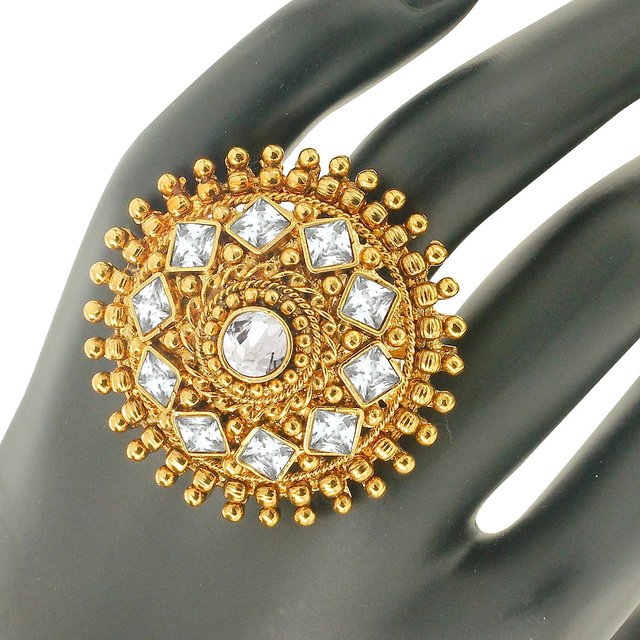 Gold Plated Pearl Finger Ring | Moner Moto - মনের মতো