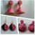Qulling pink dhandiya round pink jhumka and  dolphin round 3 set of combo earrings