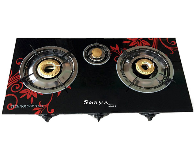 Surya kap 3 burner hotsell glass top