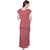 Claura Cotton Floral Full Length Nightdress In Red