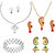 Kriaa creative peacock designed set of 4 jewellery combo - 1001903