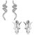 Mahi Rhodium Plated Eita Collection Combo Of 2 Earrings Of Crystals Co11040 