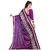 Karishma Purple & Beige Satin Plain Saree With Blouse
