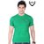 Zebu Green Round Neck Same Colour Zebu Logo Embroidery T-Shirt
