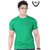 Zebu Green Round Neck Same Colour Zebu Logo Embroidery T-Shirt