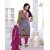 Multi Retail Purple Embroidered Chanderi Semistitched Dress With Dupatta