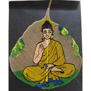 Buy Lord Buddha Painting On Peepal Pipal Leaf Online 199 From Shopclues