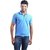 6thCross Solid Mens Polo Blue T-Shirt