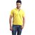 6thCross Solid Mens Polo Neck Yellow T-Shirt