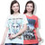 Goindiastore pink and green round neck t-shirts combo