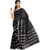 Parchayee Black Cotton Striped Saree Without Blouse