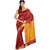 Parchayee Red Silk Plain Saree Without Blouse