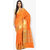 Parchayee Orange Silk Plain Saree Without Blouse