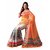 Parchayee Orange Cotton Printed Saree Without Blouse