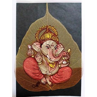 Buy Lord Ganesha Painting On Peepal Pipal Leaf Online 199 From Shopclues