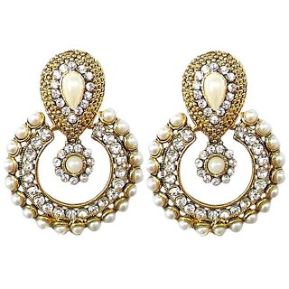Beautiful Golden Color Moti Work Hanging Earrings Online Get Beautiful Golden Color Moti Work Hanging Earrings