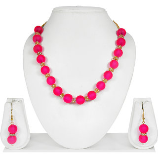 pink pearl necklace set online