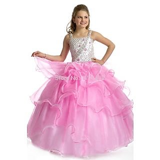 Buy Grand Pageant Dress Party Kids Pink Ball Gown Flower Girls