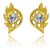 Mahi Exa Collection CZ White Fire Wheel Gold Plated Stud Earrings for Women ER6012020GWhi