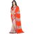 Karishma Orange & Cream Georgette Striped Saree With Blouse