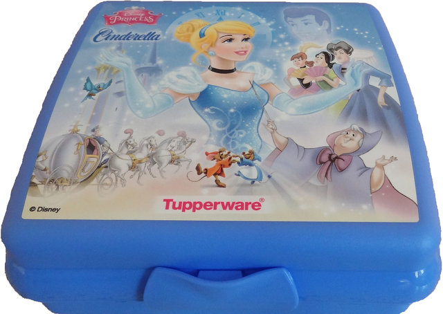 Buy Tupperware Disney Princess Cinderella sandwich keeper lunch box- Blue  Online @ ₹300 from ShopClues