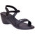 Right Steps Womens Black Cutout Wedges Sandals