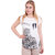 TightHugs White Polyester Round Neck Half Sleeve Printed T-Shirt For Women