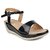 Right Steps Womens Bold Black Wedges Sandals