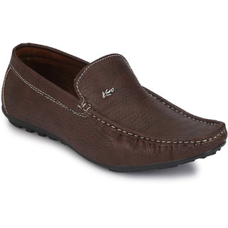 Knoos Men Brown Synthetic Leather Loafers