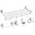 5 Pieces Bathroom Accessories(1-Towel Rack 24(With Hook),1-Napkin Ring,1-Robe Hook,1-Tumbler Holder,1-Double Soap Dish)-Omni Series