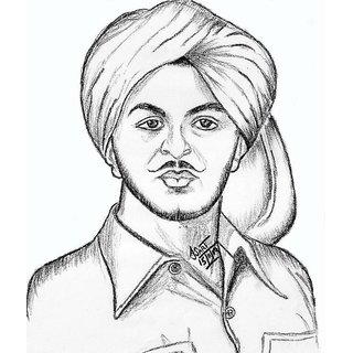 Buy Bhagat Singh Beautiful Sketch Online 199 From Shopclues