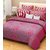 La elite100 Cotton Pink Flowers and Checks Double Bed Sheet (SB-005)