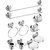 2-Set Of 5 Pieces Stainless Steel Bathroom Accessories Set-(2-Soap Dish,2-Tumbler Holder,2-Towel Rod -24,2-Napkin Ring,2-Robe Hook)-Creta Series
